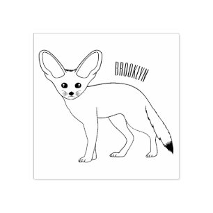 Fennec fox Cartoon Illustration Gummistempel