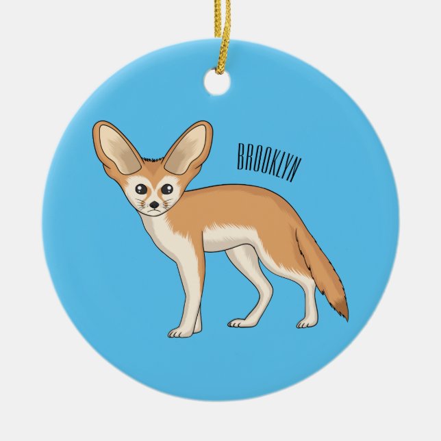 Fennec fox Cartoon Illustration Keramik Ornament (Vorne)