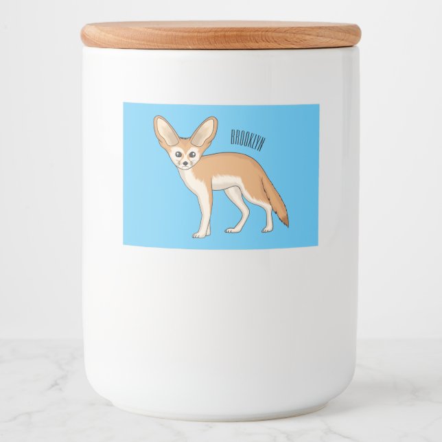 Fennec fox Cartoon Illustration Lebensmitteletikett (Vorderseite)