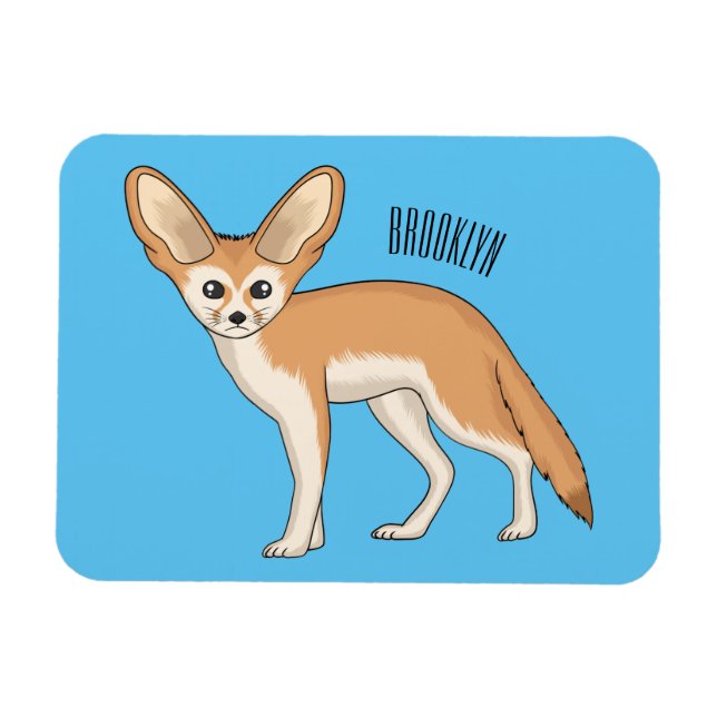 Fennec fox Cartoon Illustration Magnet (Horizontal)