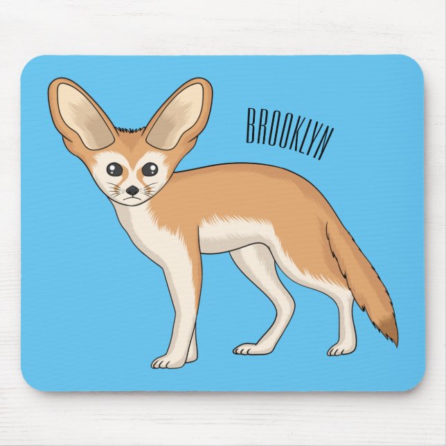 Fennec fox Cartoon Illustration Mousepad (Vorne)