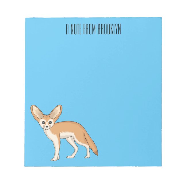 Fennec fox Cartoon Illustration Notizblock (Vorderseite)