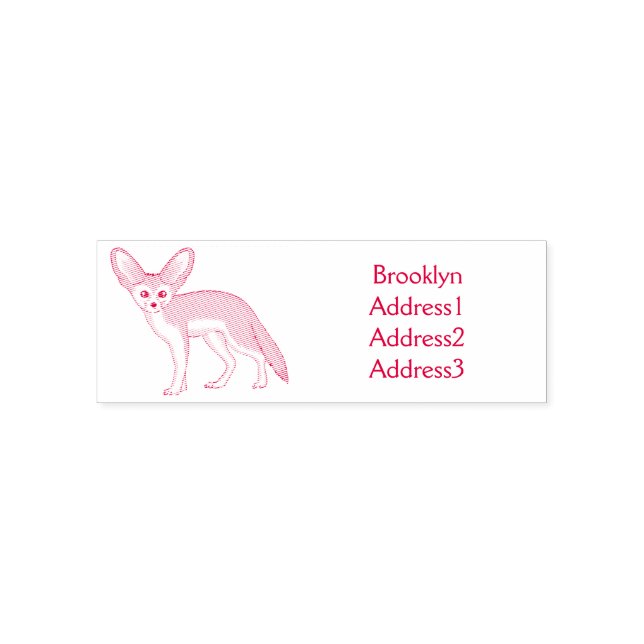 Fennec fox Cartoon Illustration Permastempel (Design)