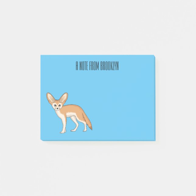 Fennec fox Cartoon Illustration Post-it Klebezettel (Vorderseite)