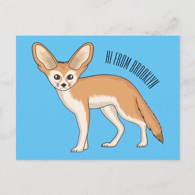Fennec fox Cartoon Illustration Postkarte (Vorderseite)