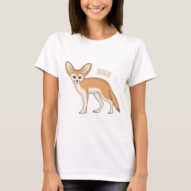 Fennec fox Cartoon Illustration T-Shirt (Vorderseite)