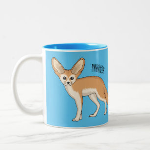 Fennec fox Cartoon Illustration Zweifarbige Tasse