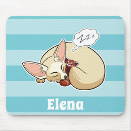 Fennec Fox mit rotem Panda - personalisiertes Tier Mousepad