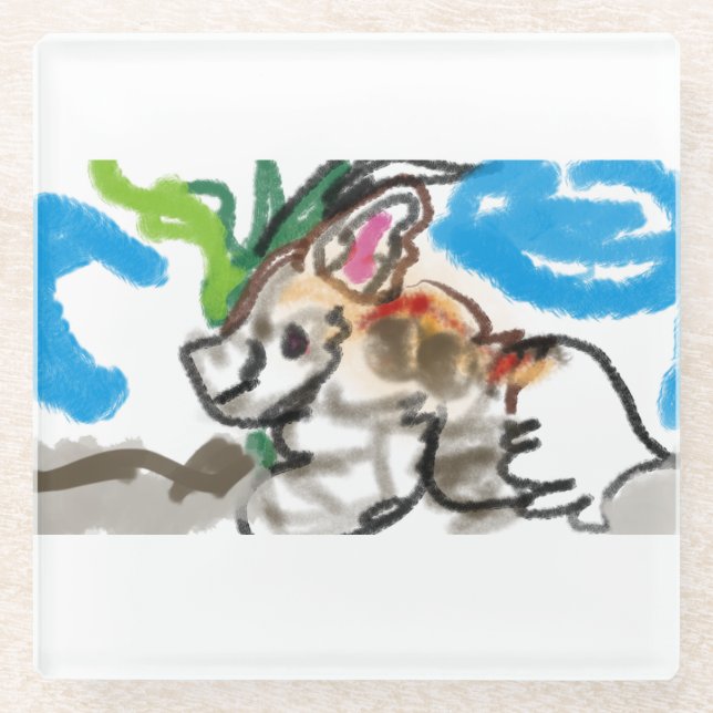 Fennec fox niedlich glasuntersetzer (Vorderseite)