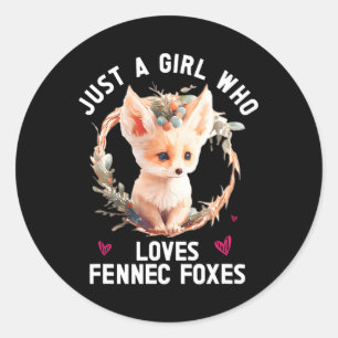 Fennec Fox Niedliche Fennic Foxes Fenec Animal Fox Runder Aufkleber