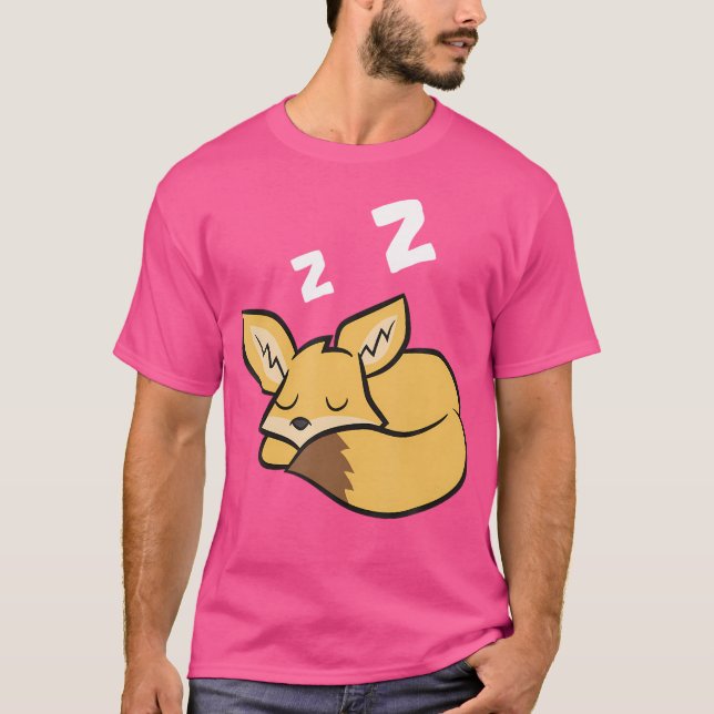 Fennec Fox Sleeping Funny Tired Fennec Fox T-Shirt (Vorderseite)