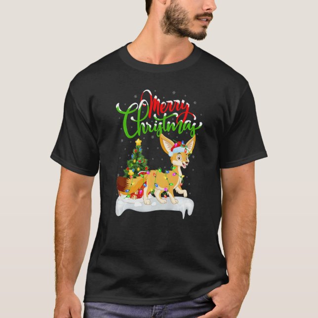 Fennec Fox  Xmas Decorations Santa Fennec Fox Chri T-Shirt (Vorderseite)