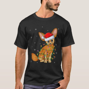 Fennec Fox Xmas Lighting Weihnachtsmannmütze Fenne T-Shirt