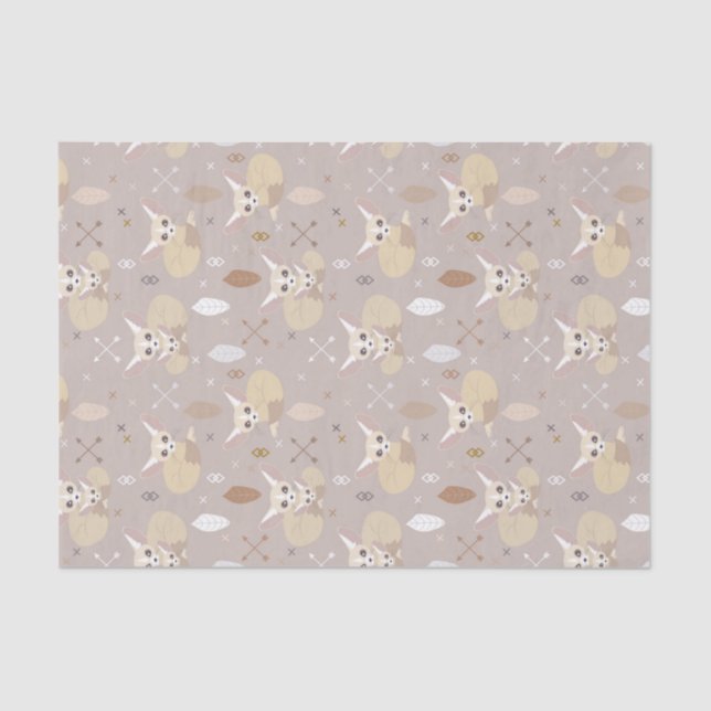 Fennec Foxes Pfeile und Federn Seidenpapier (Vorderseite)