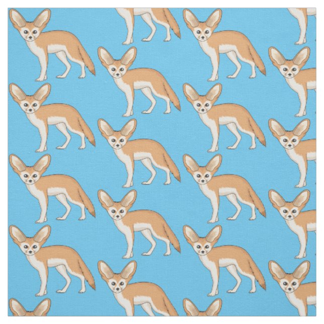 Fennec-Fuchs Cartoon-Illustration Stoff (Muster)