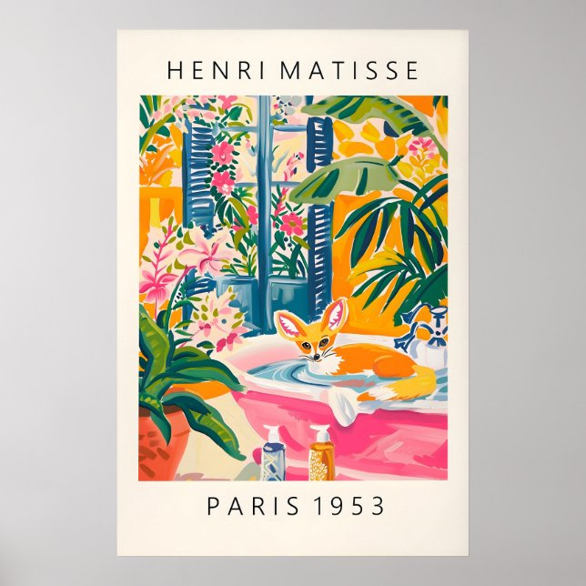 Fennec Fuchs in der Badewanne Kunstprint im Stil v Poster (Vorne)