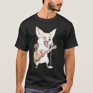 Fennek-Fuchs singender Gitarrenspieler Musiker Mus T-Shirt