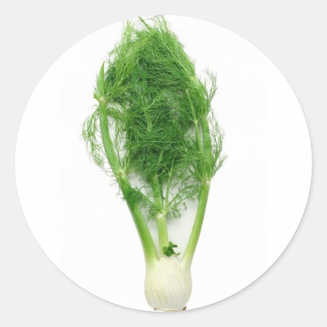 Fennel-Blatt und -Birne Runder Aufkleber (Vorderseite)