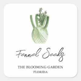 Fennel Seeds Label Quadratischer Aufkleber