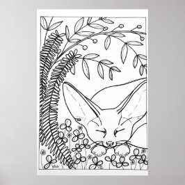 Fennic Fox 16" x24" Farbplakat Poster