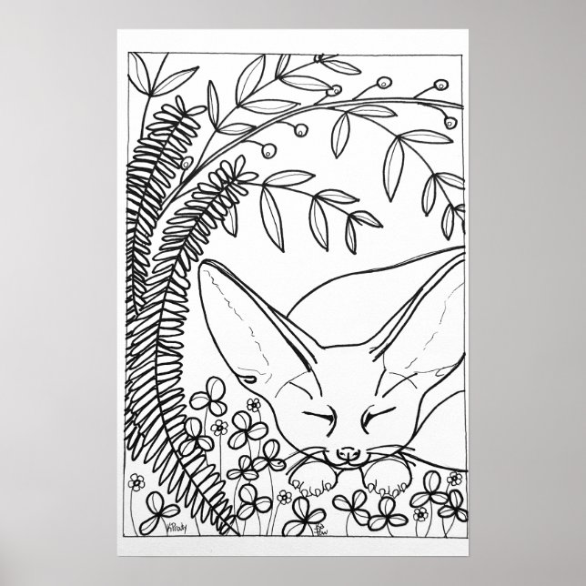 Fennic Fox 16" x24" Farbplakat Poster (Vorne)