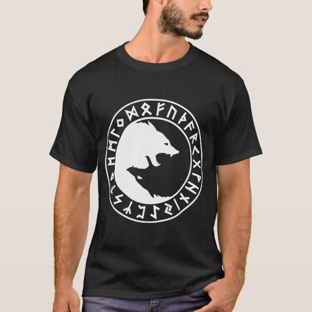 FENRIR, das Yang zu den Skandinaviern Odin Viking T-Shirt (Vorderseite)