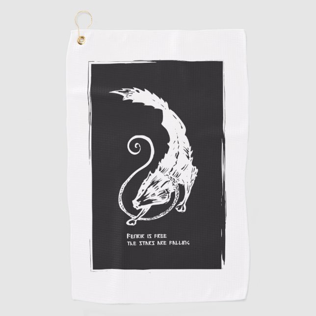 Fenrir Fenris ist ein freier Hund, der die Mytholo Golfhandtuch (Vorderseite)