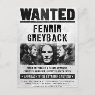 Fenrir Greyback - Steckbrief Postkarte