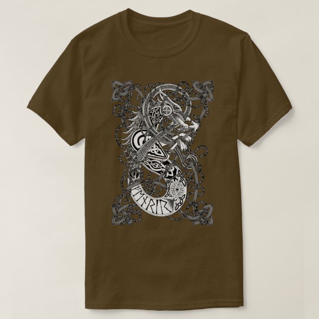 Fenrir Norse Mythology Wolf T-Shirt (Design vorne)