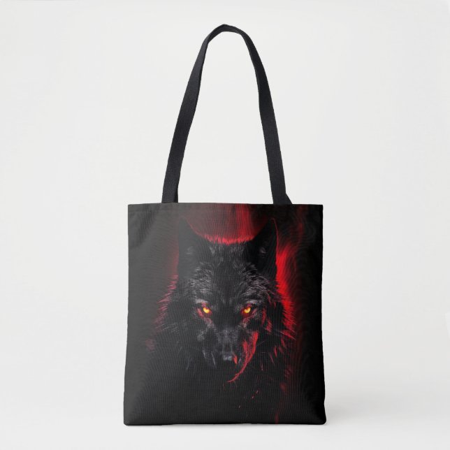 Fenrir - Schwarzer Wolf mit roten Augen (Vorderseite)