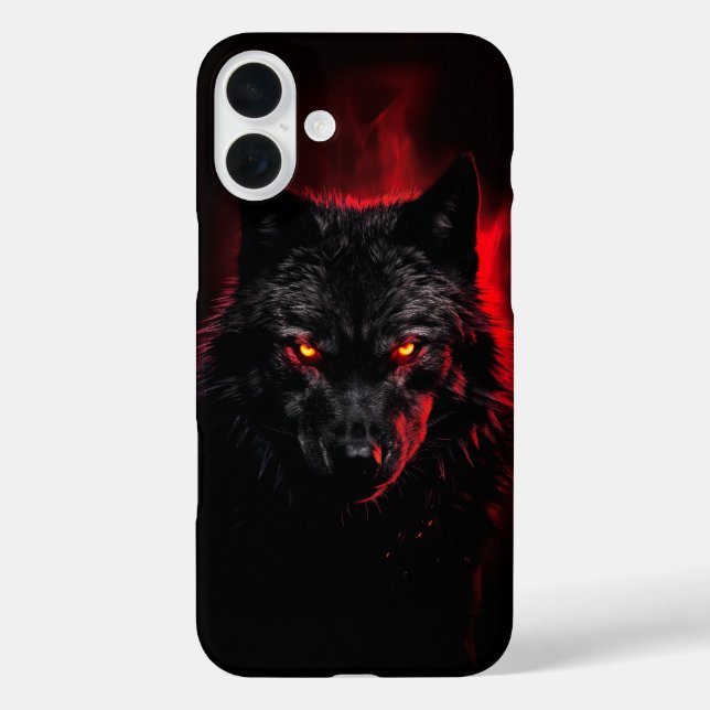 Fenrir - Schwarzer Wolf mit roten Augen Case-Mate iPhone Hülle (Rückseite)
