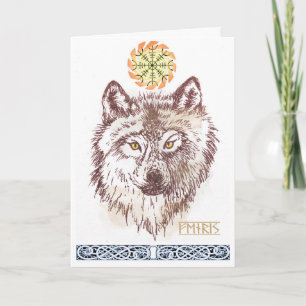 Fenrir viking wolf card karte