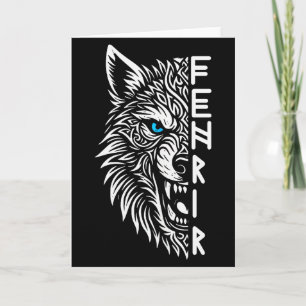 Fenrir Wikingerwolf von Odin Nordisch Wikinger Kel Karte