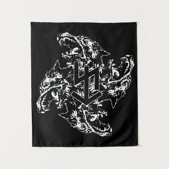Fenrir Wolf Banner Wandteppich (Vorderseite)