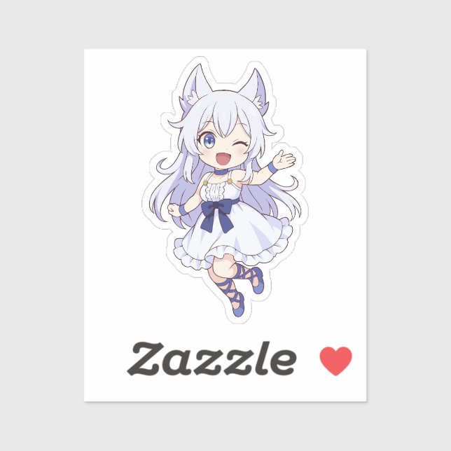 Fenrys Chibi-Stil-Fanart Aufkleber (Blatt)