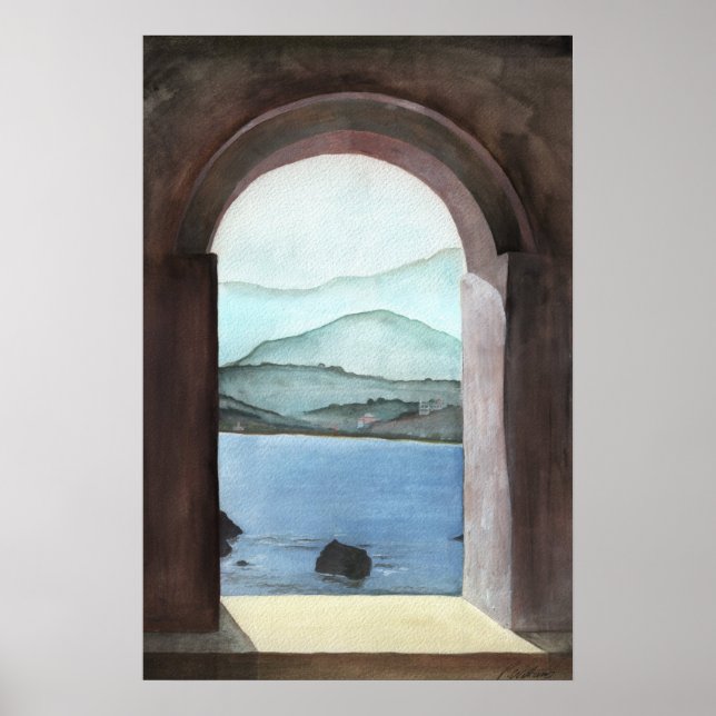 Fenster auf Kreta Poster (Vorne)