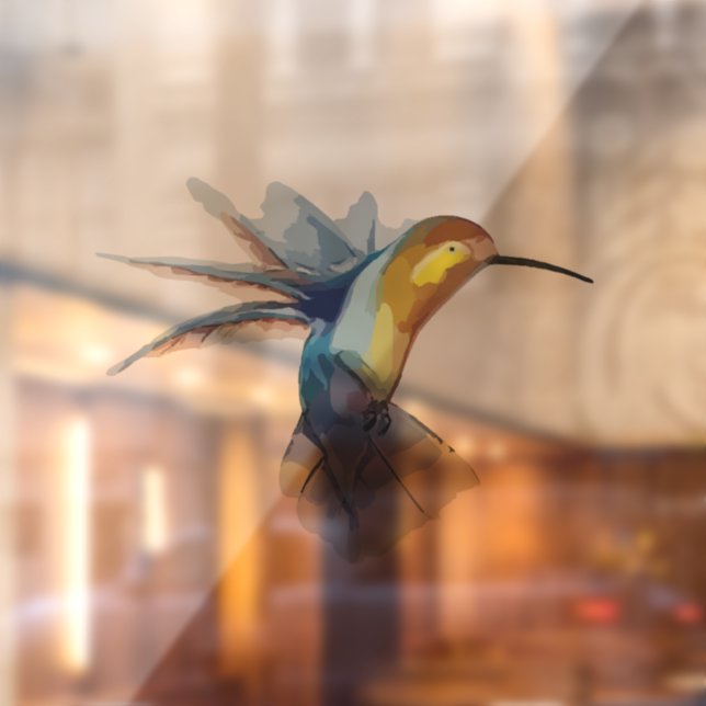 FENSTER AUS GLAS MIT HUMINGBIRD FENSTERAUFKLEBER (Blatt 2)