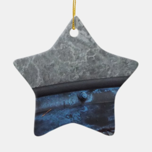 Fenster "Blauer Lkw" Keramik Ornament (Vorne)