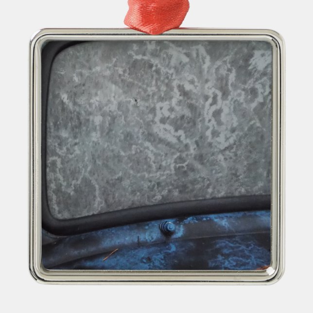 Fenster "Blauer Lkw" Ornament Aus Metall (Vorne)