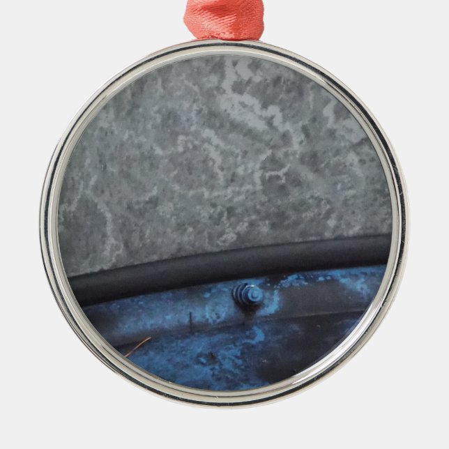 Fenster "Blauer Lkw" Silbernes Ornament (Vorne)