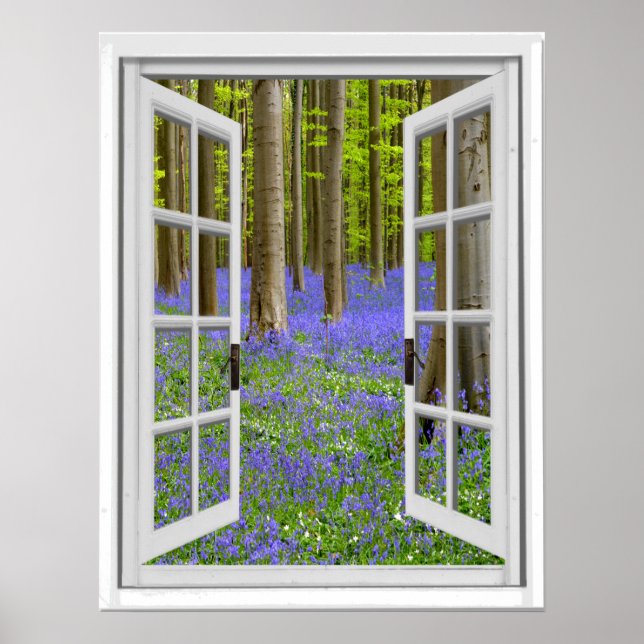 Fenster Bluebells and Trees View Fake Poster (Vorne)