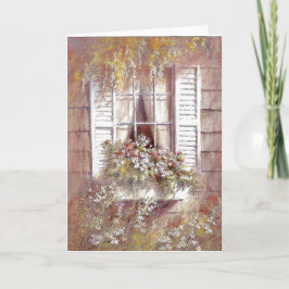 Fenster, Blume und Fensterläden Springtime Beauty Karte