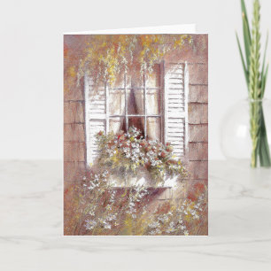 Fenster, Blume und Fensterläden Springtime Beauty Karte