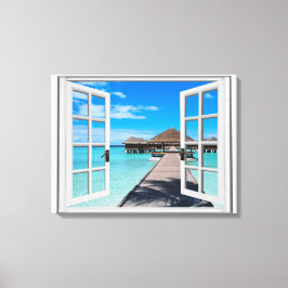 Fenster "Boardwalk Ocean View Imitate" Leinwanddruck