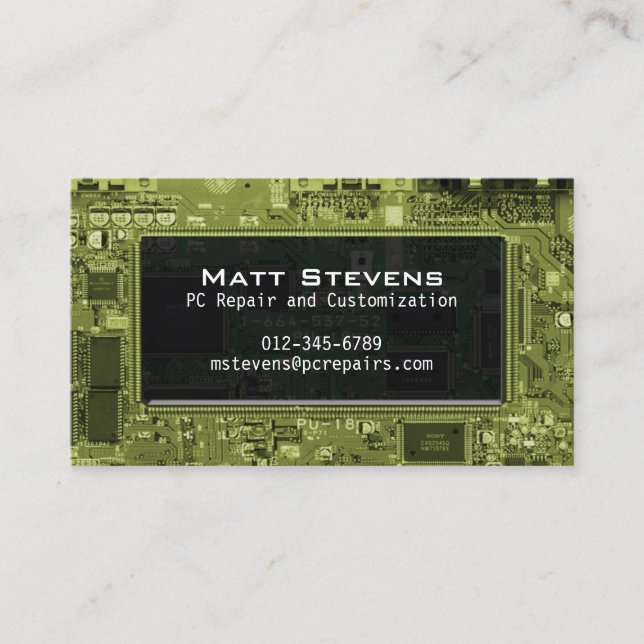 Fenster "Computerreparatur der Geschäftskartenscha Visitenkarte (Vorderseite)