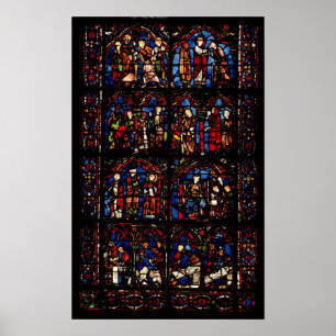 Fenster, das Szenen darstellt Poster