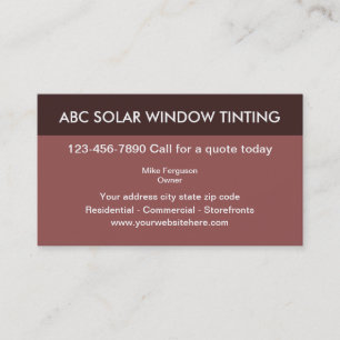 Fenster, das Visitenkarten abtönt Visitenkarte