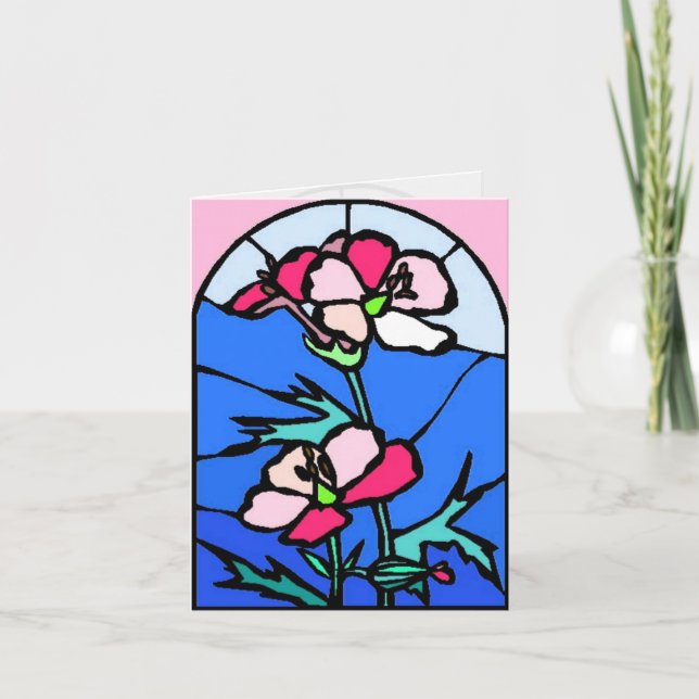 Fenster der Blume Feiertagskarte (Vorderseite)