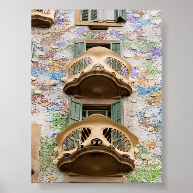 Fenster der Casa Battló in Barcelona Poster (Vorne)