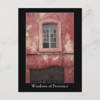 Fenster der Provence Old Red Village House Postkarte
